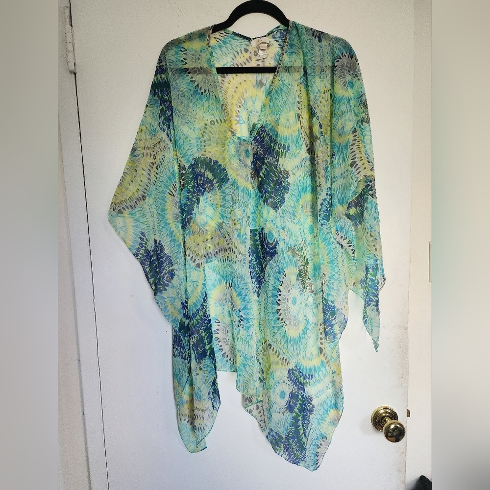 C Beach Cover Up One Size Swimsuit Cover Up Pullover Multi Color Tropical